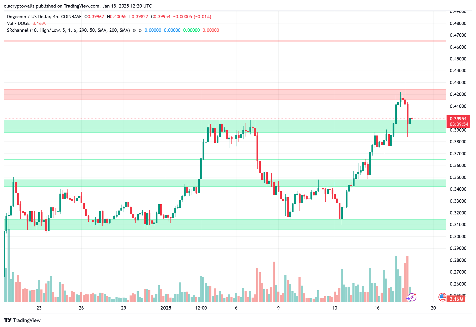 Dogecoin 4h Chart 18.01.2025
