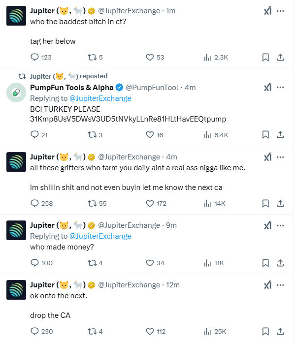 Jupiter Twittter account hacked