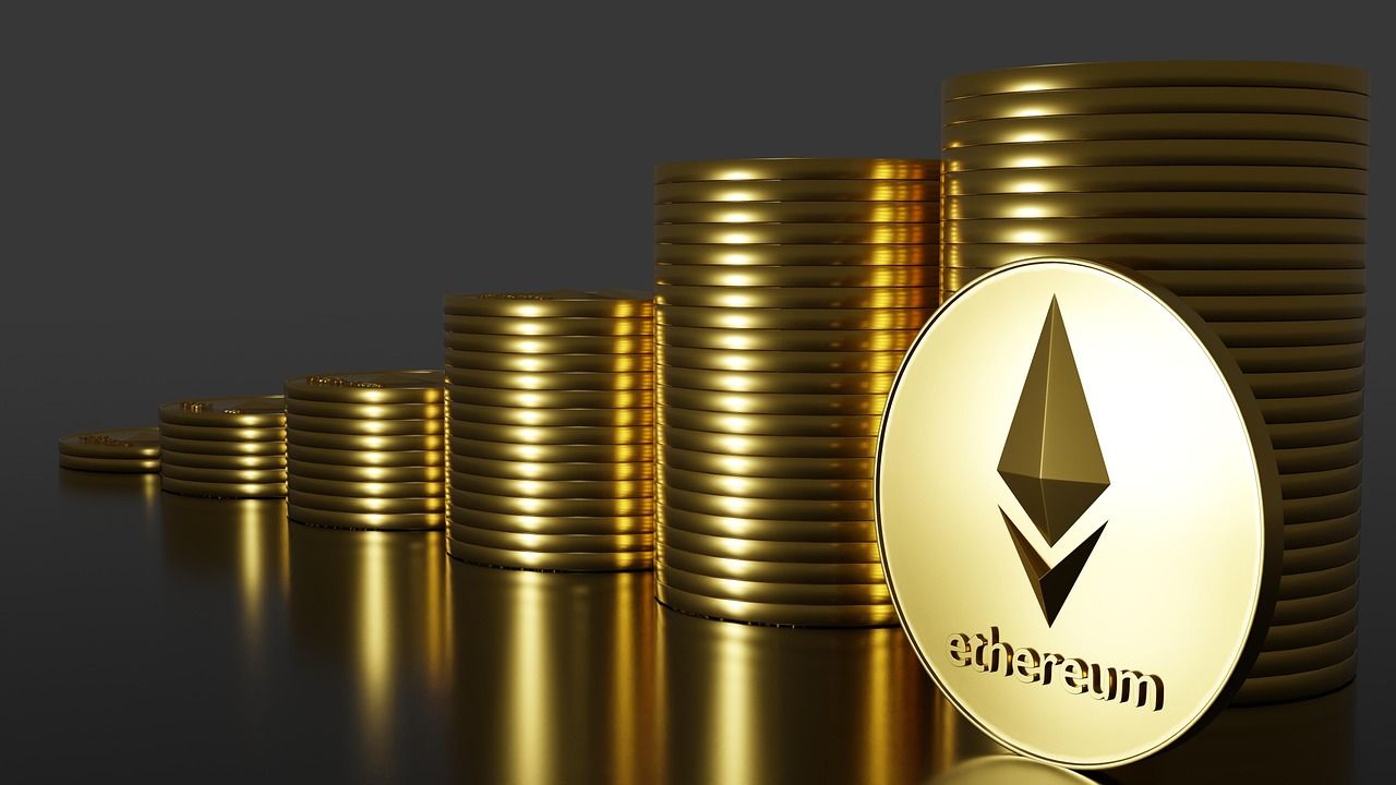 Ethereum stock footage, showing coins rising