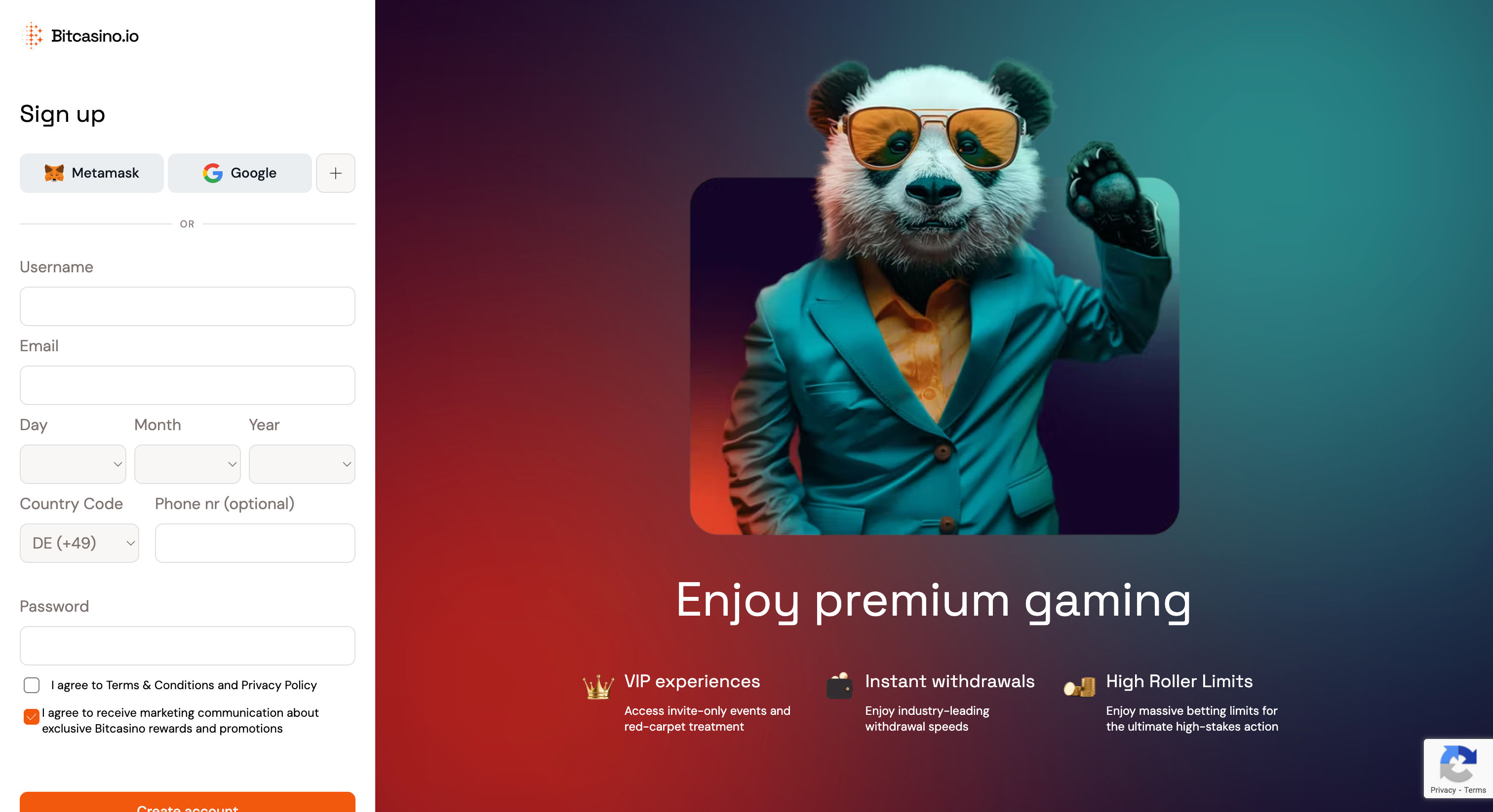 Bitcasino Sign Up