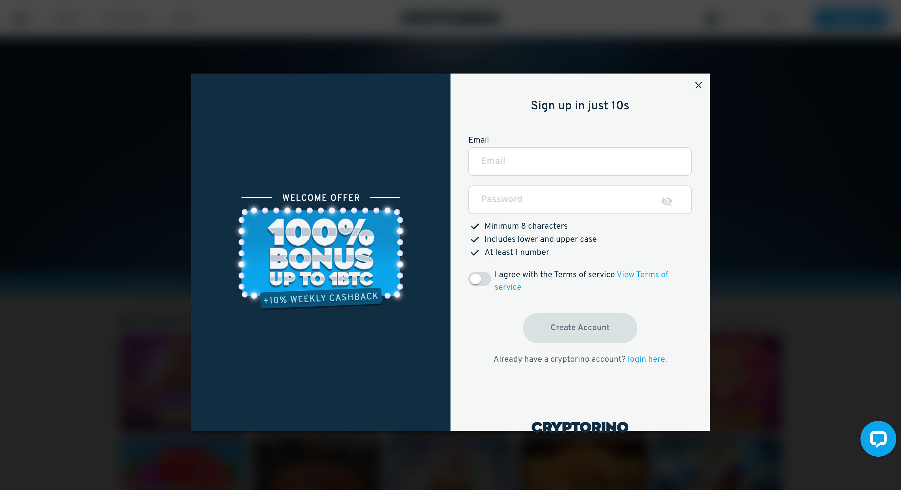 Cryptorino Sign Up
