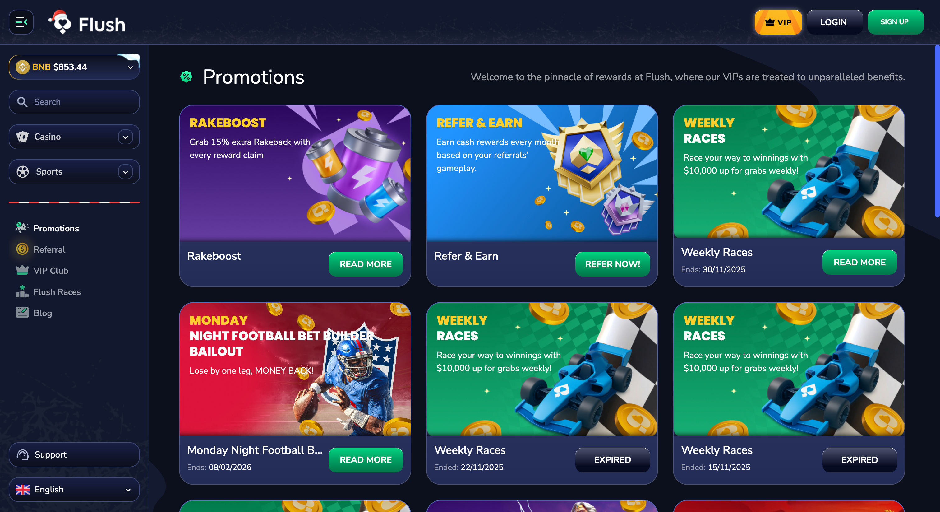 Flush Casino Welcome Bonus