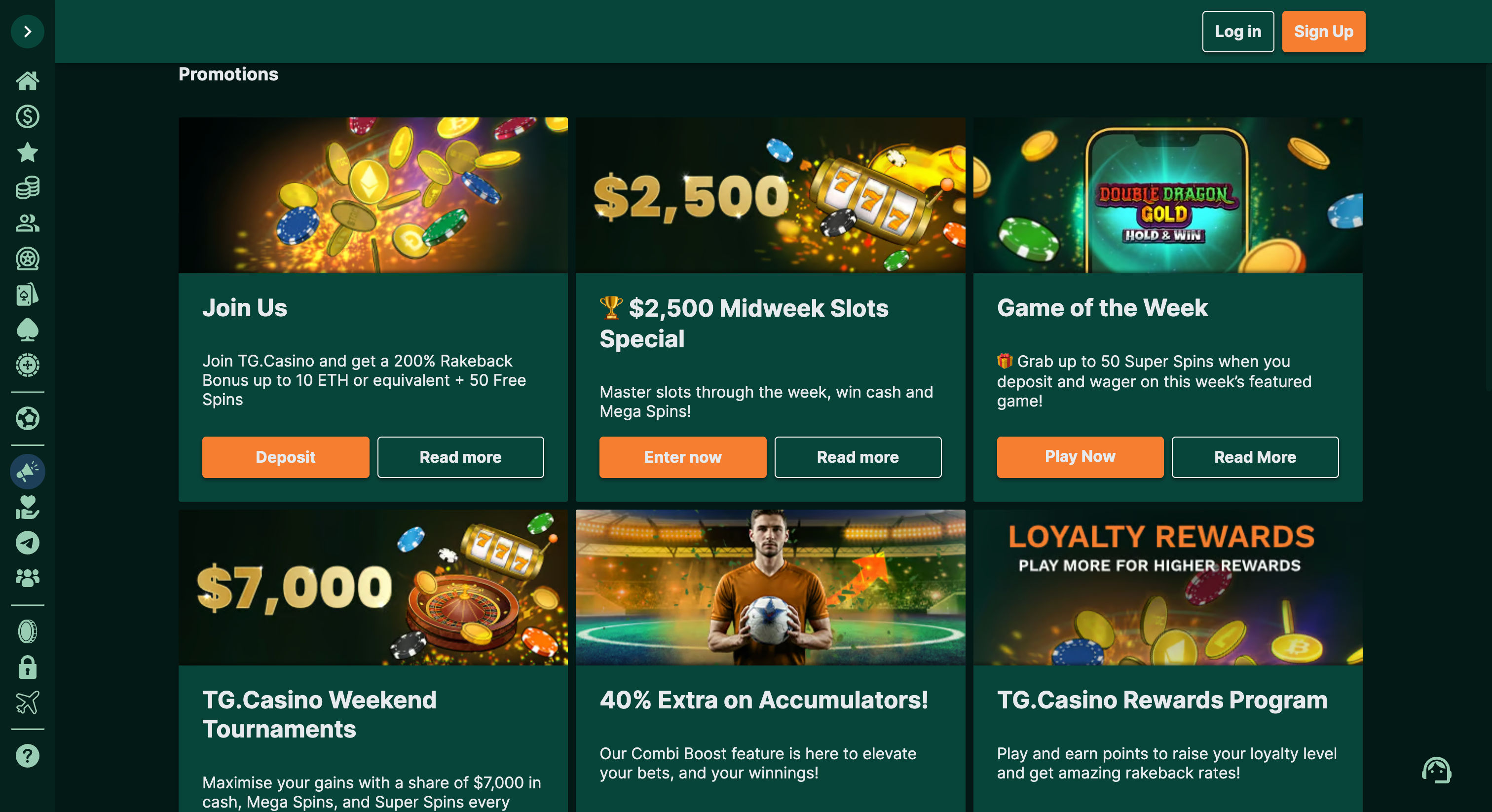 TG Casino Welcome Bonus