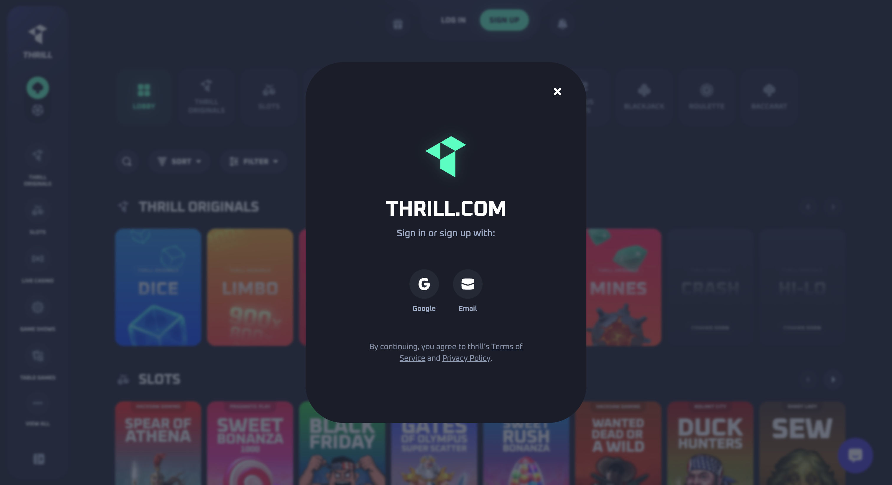 Thrill Sign Up