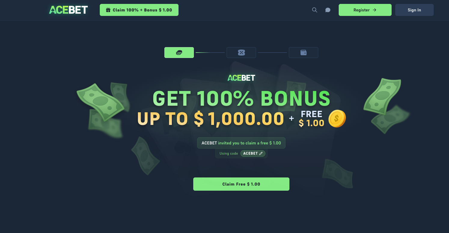 Acebet homepage