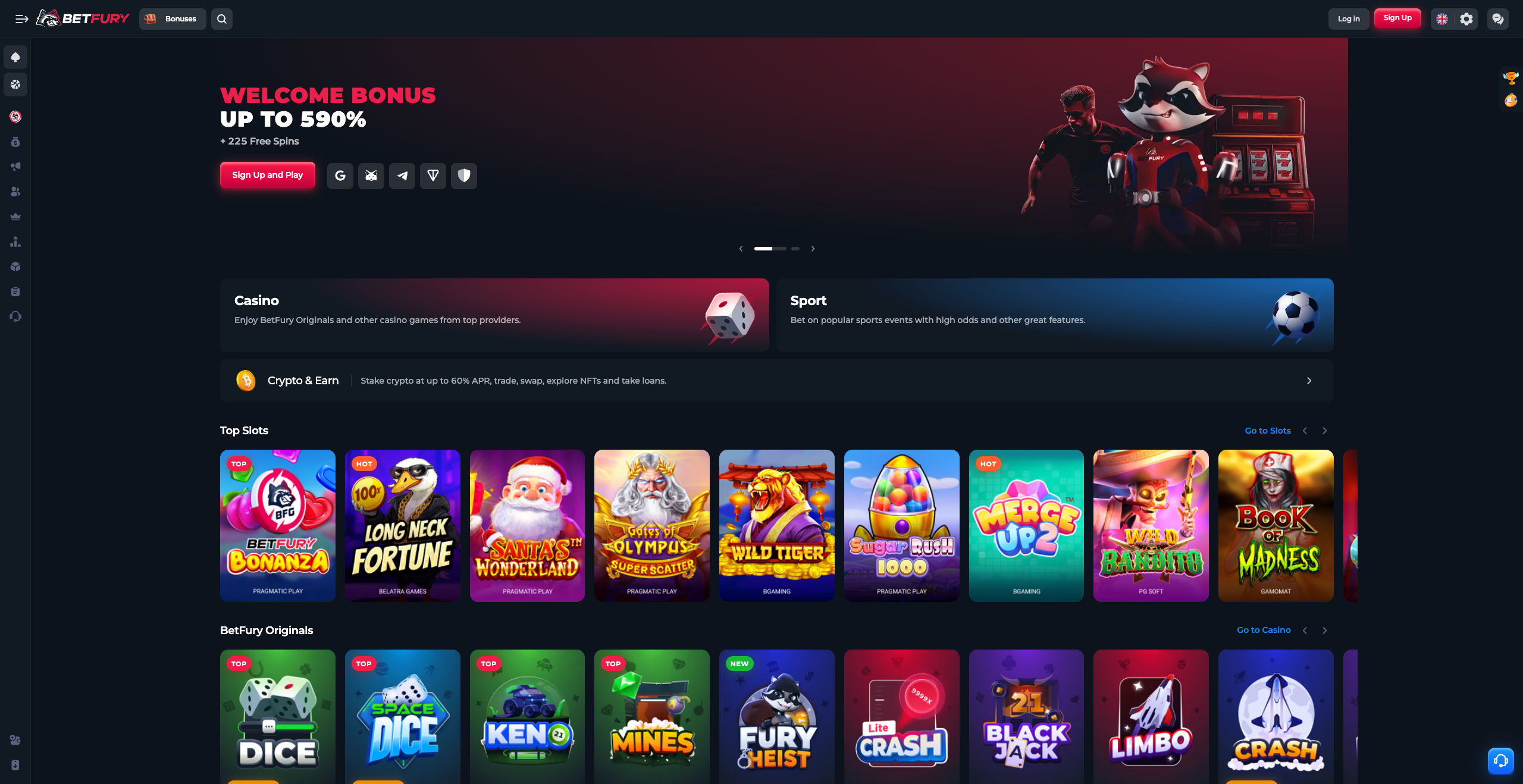 Betfury Homepage