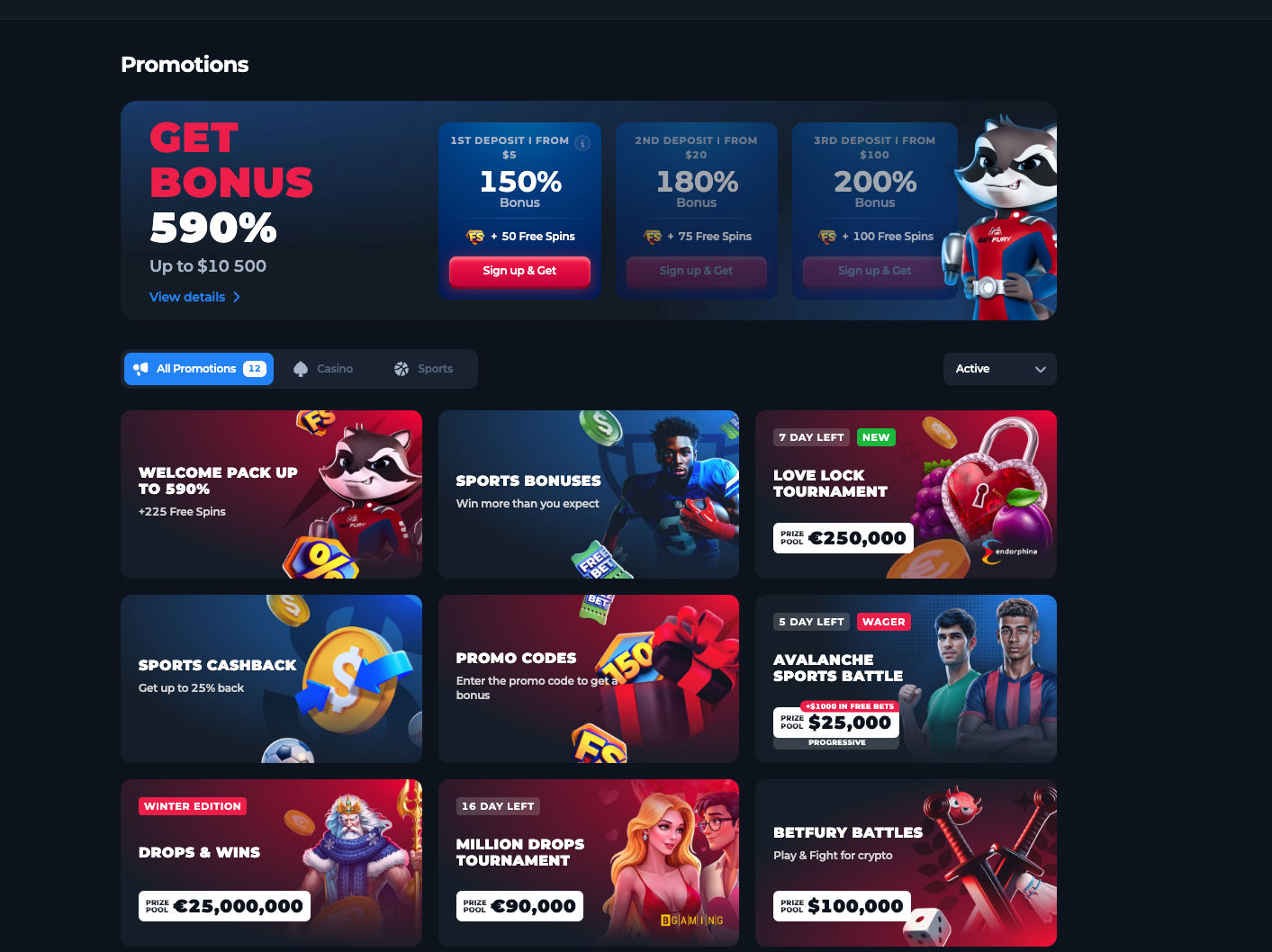 Betfury promos