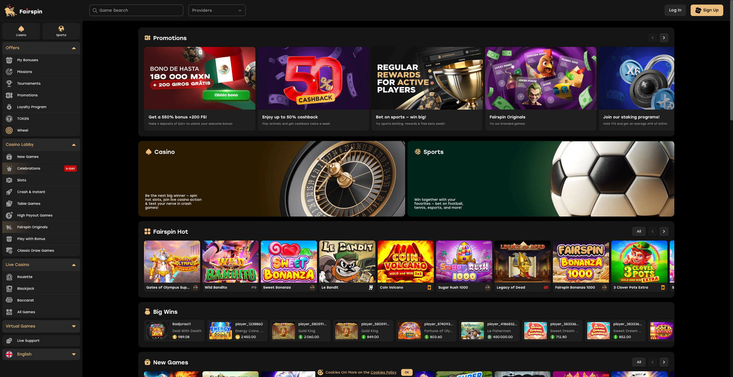 Fairspin Homepage