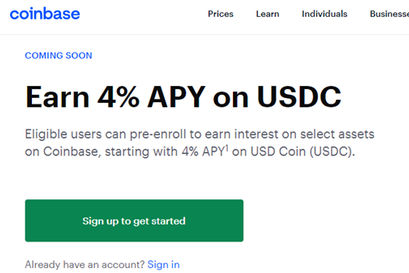 Coinbase Lend pre-enroll